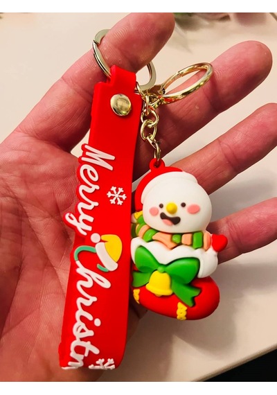 Noel Baba 3d Silikon Figürlü Anahtarlık Yılbaşı Temalı Çanta & Araba Süsü Karışık Model
