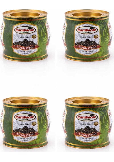 Karabacak Jumbo Xs Boy Yağlı Sele Siyah Zeytin 2 Kg Teneke Kutu