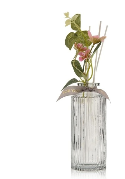 Cam Vazoda Çiçekli Oda Kokusu Seti 23 Cm Çubuklu Oda Kokusu White Jasmine - Micro