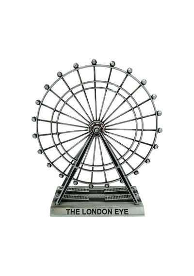 Vintage Metal İngiltere Dönme Dolap Xl 21cm Gümüş London Eye Biblo No.2