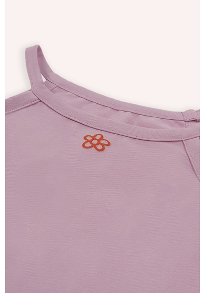 Panço Kız Çocuk Pembe Çiçek Baskılı Atlet