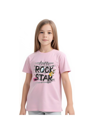 Panios Kids Little Rock Baskılı Kız Çocuk Kısa Kollu T-shirt Açık Pembe Panios Kids Little Rock Baskılı Kız Çocuk Kısa Kollu T-shirt Açık Pembe