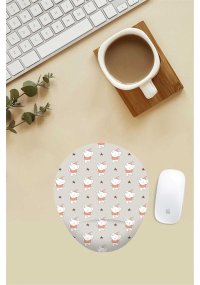 Tatlı Filler Desenli Bilek Destekli Mouse Pad Mousepad