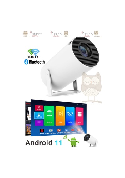 Wearfitpro Taşınabilir Sinema Projektörü 4k Ev Sineması Android 12 130" İnç Yansıtma Projeksiyon Cihazı