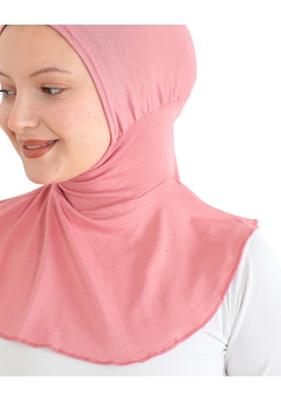 Modish Group Kadın Boyunluklu Hijab Tesettür Pratik Spor Bone - Sarı Gül Kurusu