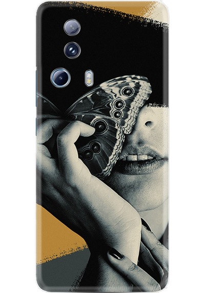 Xiaomi 13 Lite Kılıf Resimli Desenli Silikon Platinium Series Butterfly Girl 1837