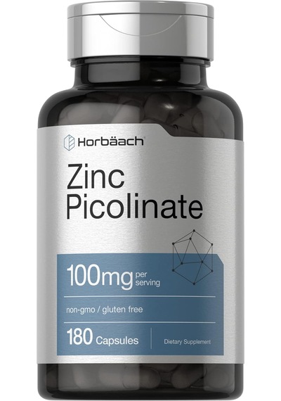 Horbäach Zinc Çinko Picolinate 100mg 180 Caps Aromasız