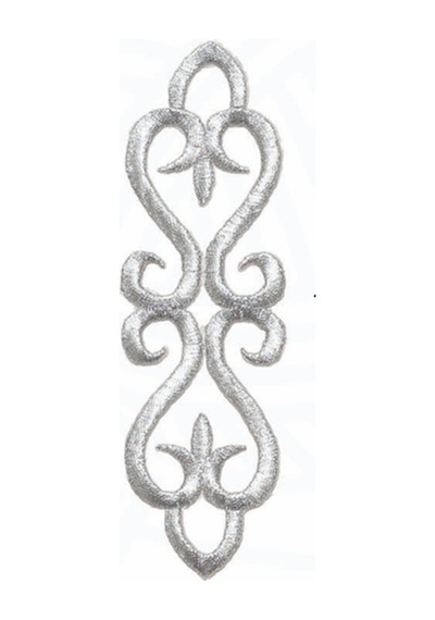 Ütü İle Yapışan Gümüş İşlemeli Motif Patch En:4cm Boy:15cm 1 Adet - 691605398 Diğer