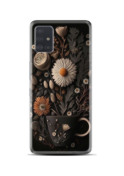 Samsung Samsung Galaxy Uyumlu A31 Kılıf Boutique Baskılı Resimli Kahve Çiçek Pcode -095