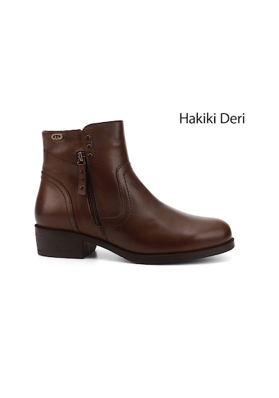 Gönderi(R) Gönderi R Taba Antik Çift Fermuarlı Kauçuk Taban Hakiki Deri Bot Taba