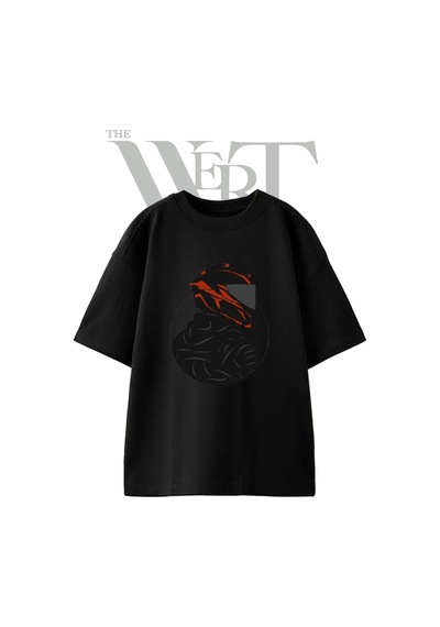Thewert Kaskli Surucu Tasarım Baskılı Ünisex Siyah Oversize T-shirt