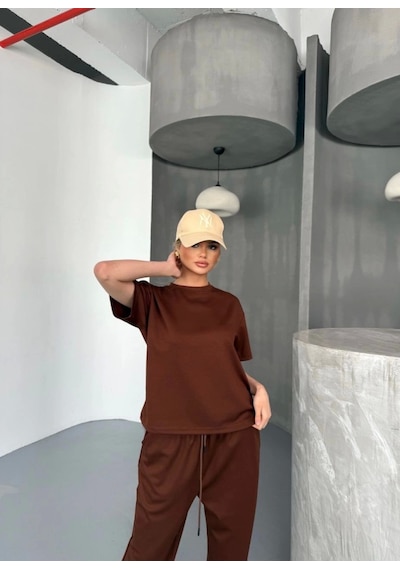 Moderie Butik Osy Modal Yumuşak Dokulu Kumaş Kısa Kollu Bluz Rahat Pantalon Ikili Takım- Kahverengi Kahverengi Moderie Butik Osy Modal Yumuşak Dokulu Kumaş Kısa Kollu Bluz Rahat Pantalon Ikili Takım- Kahverengi Kahverengi