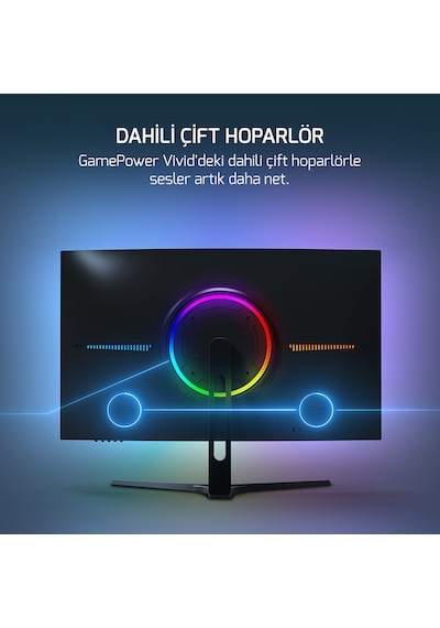 Gamepower Vivid V80 27'' 0.5 MS 300 Hz Curved RGB Full HD Gaming Monitör