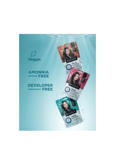 Sea Color Aqua Hair Dye Vegan & Amonyaksız Su İle Aktive Edilen Kalıcı Saç Boyası Toz 4.0 Kahve