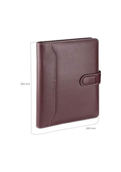 2k 5241 Ajanda Tarihsiz Çizgili 17x24 Cm. Ajanda/defter Hesap Makineli Suni Deri Organizer, Bordo 103 Ivory
