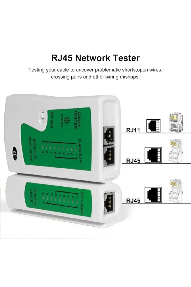 Rj45 Rj11 Rj12 Cat5 Cat 6 Ağ Lan Kablo Test Cihazı Test Cihazı Network Test Kontrol Cihazı 9 Volt Pil