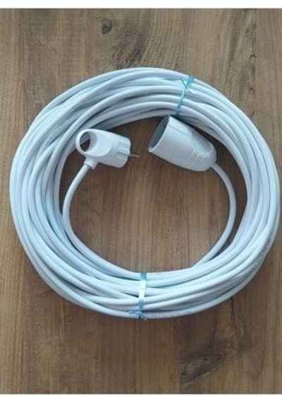 3x1.5 Ttr 10 Metre Çok Telli Beyaz Renk Izolasyonlu Topraklı Tekli Seyyar Uzatma Kablosu 1