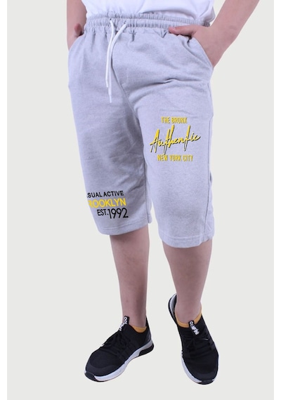 Fyk Kids Authentic Broklyn Baskılı, Erkek Çocuk Kapri&şort Gri