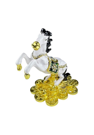 Şahlanan At Biblo 10 10 CM Beyaz Gold Taş Detaylı Şahlanan At Biblo 10 10 CM Beyaz Gold Taş Detaylı