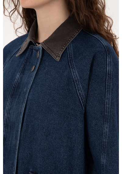 U.S. Polo Assn. Kadın Koyu Mavi Jean Gömlek Ceket 50309434-DN0023