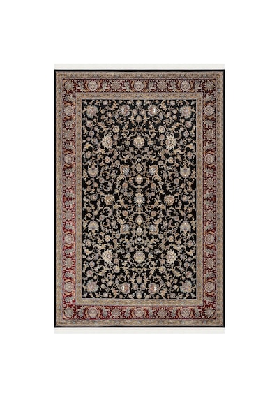 Cool Halı Zerabi Siyah Vintage Halı Gold Klasik Çerçeve %100 Doğal Otantik Oturma Odası Salon Halısı