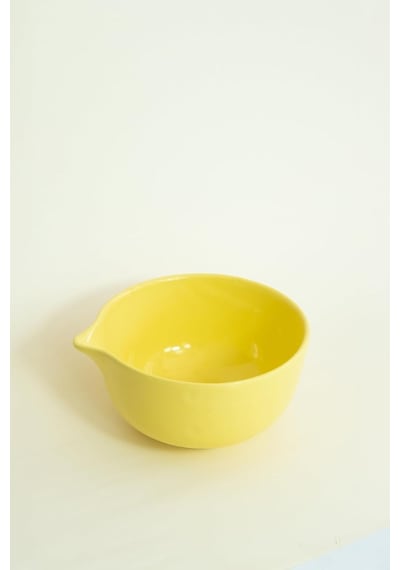 Seramik Parlak Sarı Matcha Kase Ve Whisk Tutacağı Set Bsm10960, Sarı Çok Renkli
