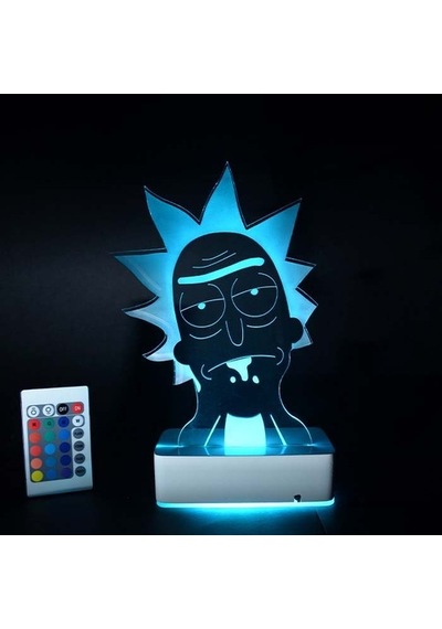 Rıck And Morty - Rıck - 3D 16 Renk Gece Lambası