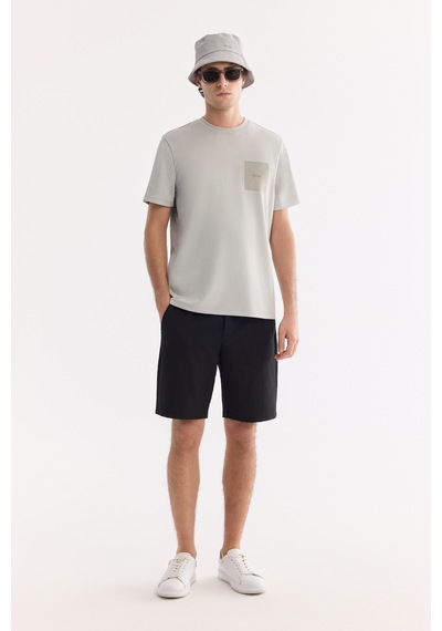 Avva Erkek Siyah Yanı Lastikli Gofreli Relaxed Fit Chino Şort A61y3730
