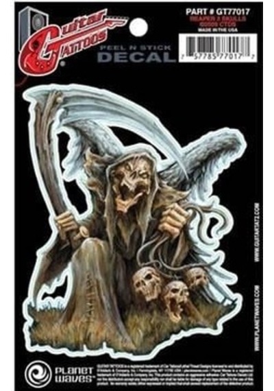 Planet Waves Gt77017 Gitar Tattoo Reaper 3 Sticker Kolay Uygulanır - İz Bırakmaz - Şık Tasarım