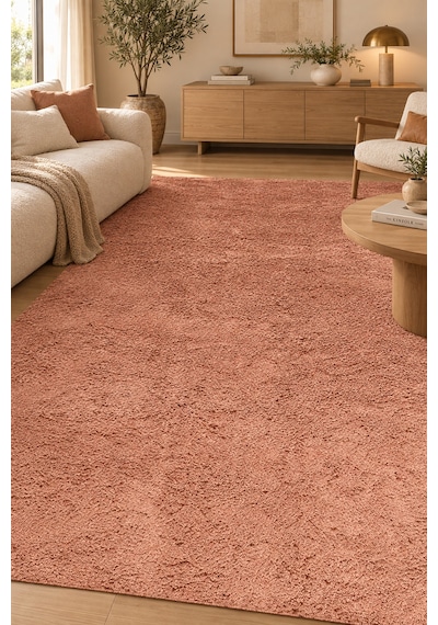 Yagiz Yağız Kadifemsi Halı Oturma Odası Salon Mutfak Kaymaz Taban Yıkanabilir Modern Ultra Dolgun Yumuşak 25mm Havlı Rose