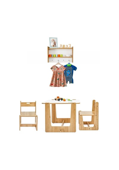 2-4 Yaş Turna Ahşap Montessori Aktivite Masası Sandalyesi Ve Dekoratif Askılı Raf Ünitesi Kahverengi Diğer 2-4 Yaş Turna Ahşap Montessori Aktivite Masası Sandalyesi Ve Dekoratif Askılı Raf Ünitesi Kahverengi Diğer