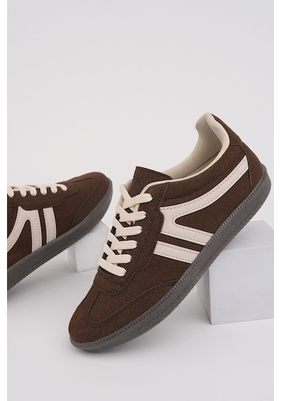 Muggo Garcia Garantili Unisex Ortopedik Günlük Bağcıklı Yürüyüş Koşu Sneaker Spor Ayakkabı Kahverengi