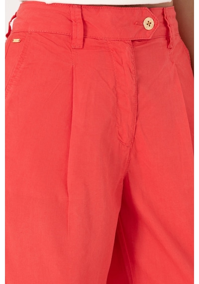 U.S. Polo Assn. Kadın Kırmızı Loose Fit Kanvas Pantolon 50300631-VR213