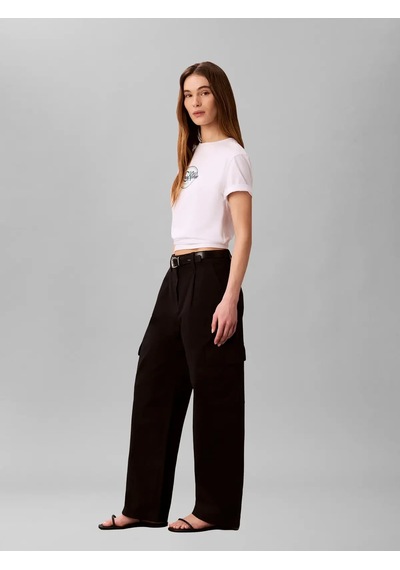 Calvin Klein Cotton Ewaıst Cargo, Ub1, Xxs Siyah Kadın Pantolon