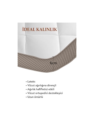 Topper 4.0 - Lateks Yatak Pedi - %100 Pamuk Air Cool Nefes Alabilen Kılıflı Beyaz