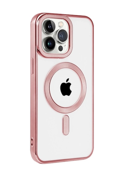 Apple iPhone Uyumlu  14 Pro Max Uyumlu Kılıf Kronos Magsafe Kapak - Rose Gold