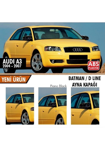Audi A3 8p M4 Yarasa Ayna Kapağı Piano Black Makyajsız 2003 2008 (Sts Oto Aksesuar)