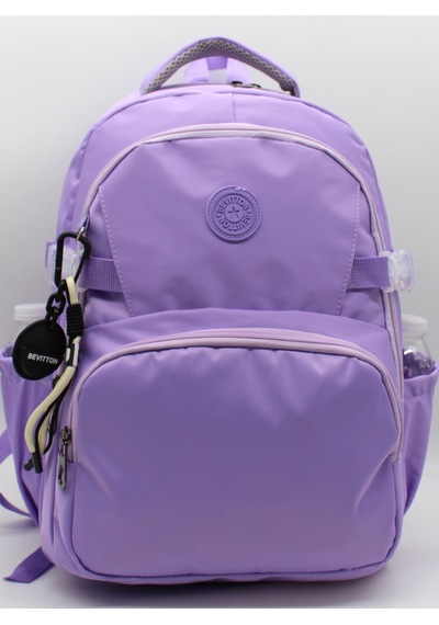 Çok Bölmeli Lüks Unisex Saten Suya Dayanıklı Kumaş Ortaokul Lise Okul Ve Sırt Çantası / 3460 Lila