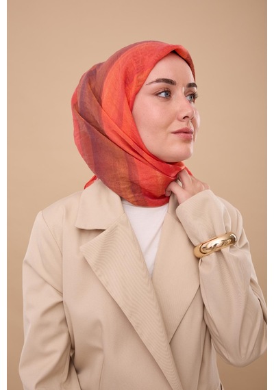 Silk Home Olinda İpek Eşarp 47005-16 Narçiçeği, Vizon, Mürdüm, Somon, Pudra, Taba