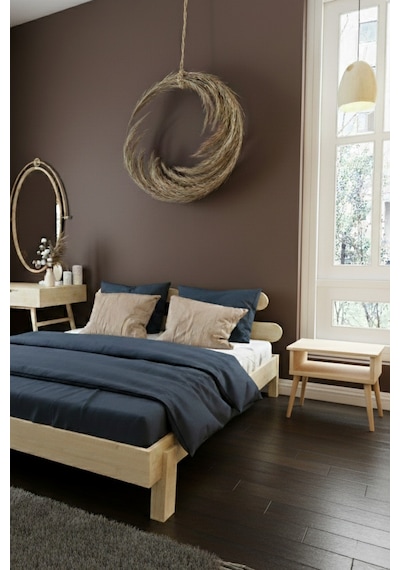 Damla 2 Başlıklı Masif Ahşap Karyola Ve 2 Adet Vernik 100x200