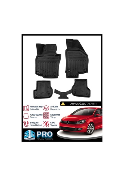 Vw Golf 6 3d Havuzlu Paspas 2009 2010 2011 2012 Model Kokusuz