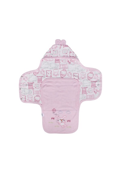 Unisex Pembe Renkli Hayvan Desenli Kundak Battaniye Çok Renkli