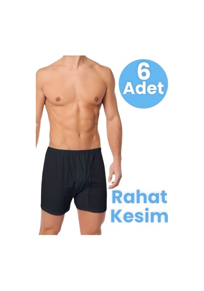 Mood Agenda Erkek Rahat Kesim 6'lı Pamuklu Külot Boxer Siyah