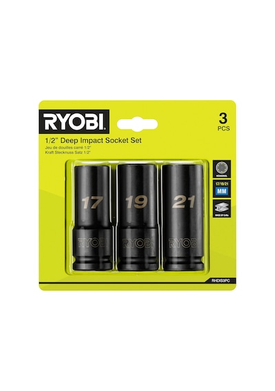 Ryobi Rhdıs3pc 1/2" 3 Parça Derin Lokma Seti 17-19-21 Mm - 5132006070