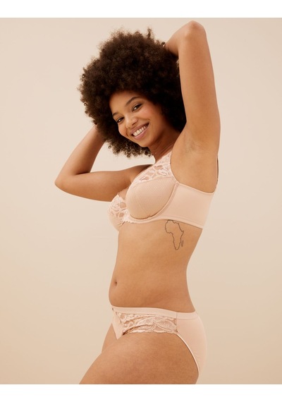 Marks & Spencer Dantel Detaylı Full Cup Sütyen T33002711 Bej