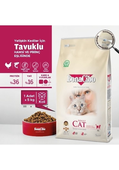 BonaCibo Adult Cat Tavuklu Yetişkin Kedi Maması 5 KG