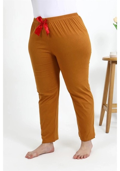 Mtm My The Mall Kadın Pamuklu Büyük Beden Alt Pijama Hardal Hardal