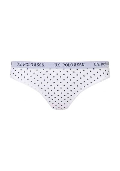 Kadın Beyaz & Lacivert Puantiyeli Likralı Pamuklu Büstiyer Slip Set Lacivert