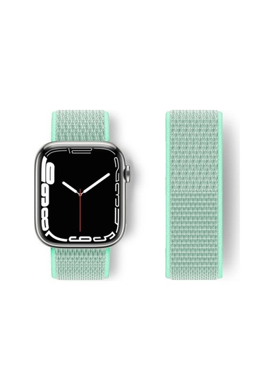 İos Watch Uyumlu 42mm Hasırlı Cırtcırtlı Kordon - Turkuaz