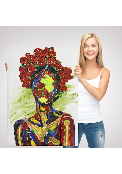 Renkli Kadın Modern Duvar Tablosu-6005 50 X 70